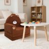 product-fancy-40c3bb20-c484-431f-b49f-73f0a9972f48 Kids Sofa 2-in-1 Convertible Kids Couch Fold Out Lounger Soft Sherpa Kids Chair High-Density Foam Sofa Cute Brown Bear Playroom Nursery Furniture for Boys Girls Room Decor