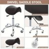 product-fancy-40c6adb9-7db0-4431-9a5f-7ecee082a263 Swivel Adjustable PU Leather Chair - Ergonomic Saddle Stool with Wheels | for Drafting, Office, Clinic, Beauty & Tattoo - Metal Frame, Polished Finish, Memory Foam