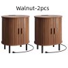 product-fancy-40d7682c-0c21-4ff8-8e3e-0bce030449a6 2pcs Mid-Century Modern End Table with Storage & Charging Station - Nightstand with Sliding Door Cabinet, Adjustable Shelf & Leg Pad, Compact Space-Saving Suitable for Small Spaces, Living Room, Bedroom - Assembly