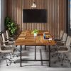 product-fancy-412aef83-53fa-4305-bb33-b833f1bfd4da 6FT Conference Table, 70.8" W X 35.4" D Rustic Rectangle Meeting Table, Modern Seminar Desk For Office Meeting, Conference Room