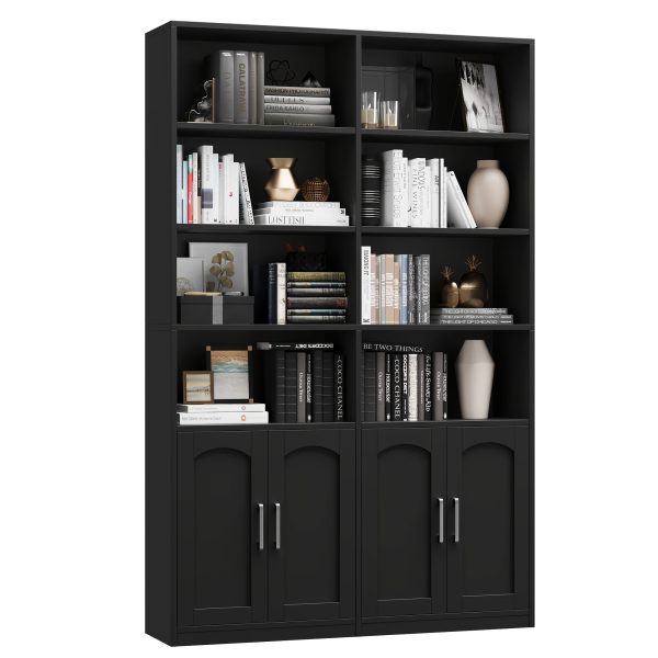 product-fancy-41322f87-7d23-428e-b995-9a3d02740c49 FULTRU Bookshelf And Bookcase with Doors, 6 Tier Double Wide Large Bookshelves, Open Display Shelves, 73'' Tall Bookshelf with Storage Cabinets for Home Office, Living Room, Library, White