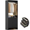Wardrobe with 3 Drawers, 24 Inch Closet Organizer, Wooden Closet, Walk-in Closet