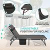 [Portable Folding Bed] Mophoto Sleeping Cots For Adults, 5-Position Folding Chaise Lounge Chairs Outdoor, Portable Folding Bed Cot Lounge Chair For Beach Lawn Camping Pool Sun Tanning
