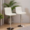 product-fancy-41c253e2-beb3-4e0c-aea3-58903816bb77 Adjustable Armless Swivel Bar Stools Set - Hydraulic PU Leather with Thickened Seat Cushion & Backrest for Kitchen Counter Height Home Bar
