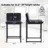 product-fancy-41dca0ec-a3af-4f67-a208-86c8360b6579 DMKAI Set Of 2 Modern Counter Height Bar Stools - Black Faux Leather Upholstered, Diamond-Tufted Seat, Sturdy Black Metal Cantilever Base with Footrest | Minimalist Bar Stools for Kitchen Island
