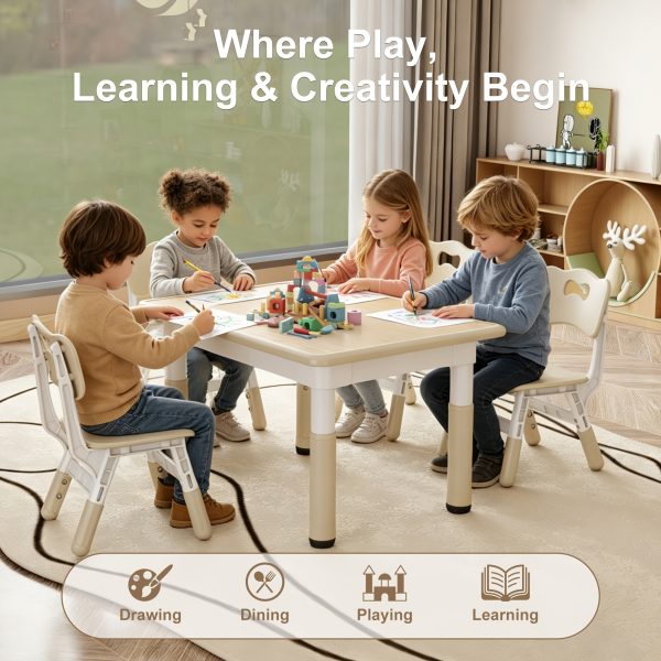product-fancy-41ea8f38-792a-4176-a0b8-d8aa22d9a81b Adjustable Table And 4 Chairs, 23.6" Graffiti Desk