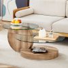 product-fancy-425dd404-d3c9-4e1e-810c-69cb0f9fd7b7 Glass Coffee Tables for Living Room Round Coffee Tables Modern Double Layer Round Table Circle Coffee Table for Small Space Home Office, Durable And Not Easily Broken, Easy to Assemble, Fashionable Design Feel (42 Inch X 17 Inch)