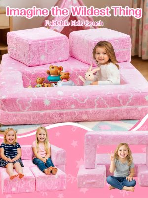 Modular Sofa with Glow-in-the-Dark Foam Cushions & Removable Cover - Soft, Comfortable, Easy-Clean Design, No Assembly Required, Perfect for Home, Playroom, or Living Room Decor, Modular Furniture | Modern Sofa Design | Durable Foam Cushions