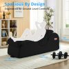 product-fancy-427550c4-27c2-4a99-b4ec-14c69fc05c33 Striped Adult Yoga Chair, Indoor Toilet Chair with Side Pockets, Headrest, Lumbar Cushion, Movable Footrest, Curved Yoga Sofa for Relaxing And Stretching in Bedroom, Black