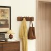 Modern Walnut Wooden, with 4/6/8/10/12 Hooks, Coat Rack, Hooks, Wall Mounted, Accordion, Entryway, Bedroom, Bathroom, Solid Wood, Smooth Polishing, Stable Adhere, Holds 22 Lbs, Floating Shelves