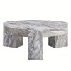 product-fancy-42905419-56ff-4d7c-b8b7-4b2178c49717 MUUOKY Modern Round Nesting Coffee Table with Faux Marble Top & Glass Side Table - 24” Center Table Suitable for Living Room, 2-Tier Space-Saving, Easy Assembly, Luxury Apartment Furniture, Engineered Wood Base for Small Homes