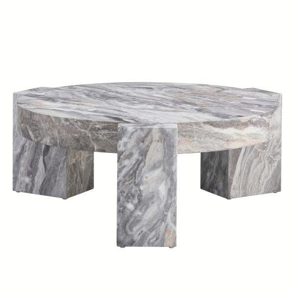 product-fancy-42905419-56ff-4d7c-b8b7-4b2178c49717 MUUOKY Modern Round Nesting Coffee Table with Faux Marble Top & Glass Side Table - 24” Center Table Suitable for Living Room, 2-Tier Space-Saving, Easy Assembly, Luxury Apartment Furniture, Engineered Wood Base for Small Homes