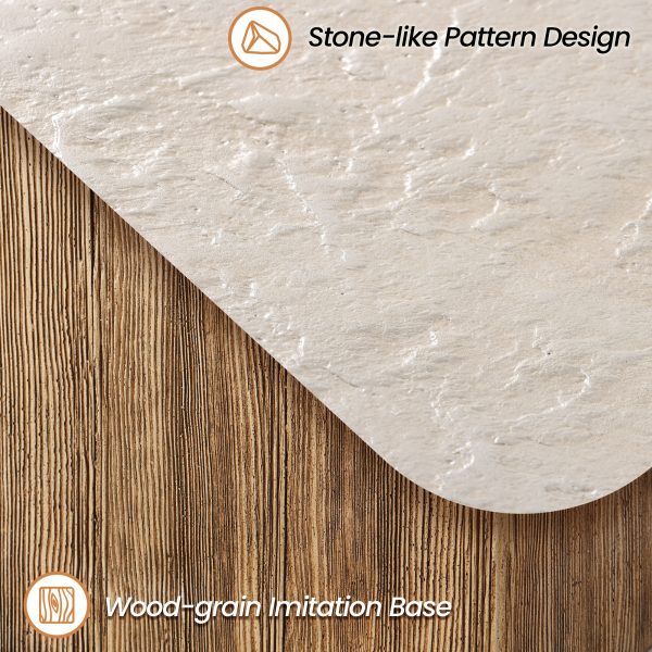 product-fancy-4290a0d7-b774-43a5-b8ff-ba656d99019e Wood Grain And Stone Patchwork Side Table, Magnesium Oxide End Table in Square Or Round Shape - Modern Accent Table for Living Room, Bedroom, Balcony - Plant Stand