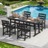 Nalone Patio Dining Table Set, HDPE Outdoor Dining Sets with Table, Dining Furniture Set with Umbrella Hole
