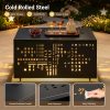 product-fancy-42cfc373-1ee5-4009-9c75-332d26723741 Only One Outdoor Metal Coffee Table with Lights And An Umbrella Pole Hole, Black Or Gray Two Table Color Options, A Coffee Table Suitable for Pairing with Outdoor Patio Furniture, Easy to Assemble