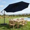 product-fancy-42ecd4c2-c149-41ff-9166-8da13beb3eee 10-Foot Patio Offset Umbrella with a Base, Cantilever Design, Featuring a Crank And Cross Bases, Suitable for Outdoor Use, Heavy-Duty Construction, Includes Push Button Tilt, Perfect for Christmas And Halloween