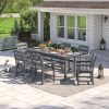 Nalone Patio Dining Table Set, HDPE Outdoor Dining Sets with Table, Dining Furniture Set with Umbrella Hole
