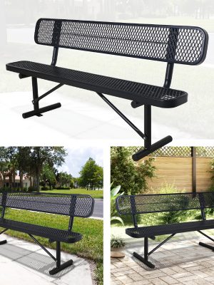 Sturdy Outdoor Metal Park ing, Offered in 4/6/8 Feet, Outdoor with Back Support And Portable Structure, Commercial ing for Shopping Centers, Retail Stores, Parks, And Patios