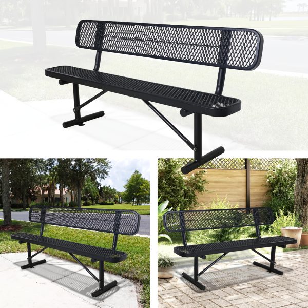 Sturdy Outdoor Metal Park ing, Offered in 4/6/8 Feet, Outdoor with Back Support And Portable Structure, Commercial ing for Shopping Centers, Retail Stores, Parks, And Patios