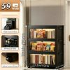product-fancy-4321a637-de76-4745-8a58-70162fb62094 No Assembly 2/3/4/5 Tier Foldable Stackable Storage Cabinet, 44.29 Inch Large Capacity Modular Organizer Box with Lid, Rolling Wheels & Magnetic Double Door, Space Saving Portable Multi-Layer Storage Unit, Easy Setup Household Storage Container