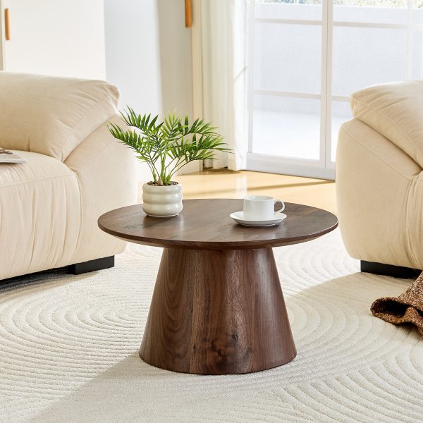 product-fancy-432e8a1e-0353-4e4e-9c41-8c5933c9dfd2 Round Coffee Table 23.6 Inch Modern Minimalist Small Space-Saving Low Table with Smooth Tabletop & Engineered Wood/MDF Top, Suitable for Living Room, Bedroom, Apartment, Office - Assembly Compact Circular Furniture for Small Spaces
