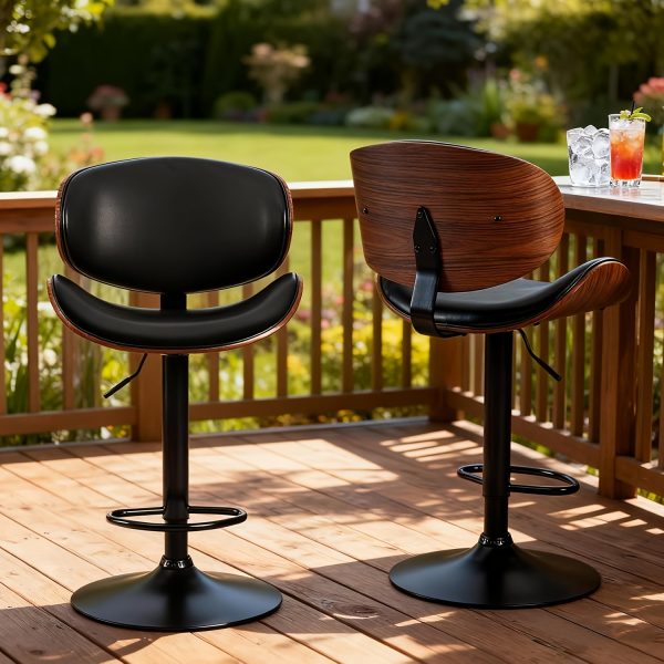product-fancy-4353aa06-6012-468c-81ca-e800c819d89c Two Piece for bar Stool Set with Adjustable Height, Featuring PU Leather Seat Cushion, Ergonomic Backrest, And Footrest, Plus Non-Slip Rubber Base Perfect for Bars And Home Kitchen Islands.