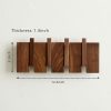 Modern Walnut Wooden, with 4/6/8/10/12 Hooks, Coat Rack, Hooks, Wall Mounted, Accordion, Entryway, Bedroom, Bathroom, Solid Wood, Smooth Polishing, Stable Adhere, Holds 22 Lbs, Floating Shelves