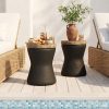 product-fancy-43891348-0574-4b47-bab7-28400998f001 17" Outdoor Indoor Side Table for Patio, Accent Decorative Garden Stool Wooden-Look Top Concrete Table for Room Bedroom, Garden, Backyard