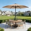 [Heavy Duty Patio Umbrella] 9ft Outdoor Umbrella, Heavy Duty Patio Umbrella with Crank, 6 Sturdy Ribs, UV Block for Market, Pool, Backyard, Garden (Base Sold Separately)