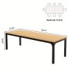 product-fancy-43bd9e3b-a156-4532-9f1a-4c26409b75c1 78.7" Extra Long Wooden Computer Desk for 2 People - Dual Workstation with Sturdy Metal Legs, Engineered Wood & Natural & Black Finish, Spacious Home Office Desk, Study Writing Table, Easy Assembly, Office Desk Supplies And Accessories, Collaborative Workspace, Contemporary Design, Durable Construction