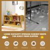 Beige Wooden Storage Cabinet with 2 Shelves And 5 Cubes., Storage Box