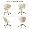 product-fancy-4423100f-2061-49d9-afa4-df02af37ae0c Girls' & Women' Luxury Velvet Tufted Vanity Chair with Wheels - Height Adjustable Upholstered Desk Chair Suitable for Bedroom, Living Room, Dressing Table, Soft Cushioning, No Assembly Required, Contemporary Petal for Home Office