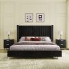 product-fancy-4424ecf2-72a6-4af3-b3ea-9b10b1dc6f9b PaPaJet Bed Frame with Vertical Channel Upholstered Tufted Velvet Wingback Headboard, Platform Bed, No Box Spring Needed, Easy Assembly