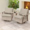 product-fancy-443bd22c-5b20-4a9a-a0d7-6d78c195f7e2 2pcs Oversized Outdoor 360°Swivel Rocker Patio Chairs Set, 2pcs Oversized Rocking Chair, Outdoor Swivel Rocking Glider Chairs Set Of 2, PE Wicker Rattan Outdoor Patio Swivel Rocking Furniture Set for Garden Porch
