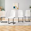 product-fancy-443e5561-3faf-4cd8-ab48-1de9b00d9064 Modern PU Leather Dining Chairs Set of 4 - Light Gray/Dark Gray Suitable for Kitchen, Living Room & Dining Room, Foam Cushioned Seats, Cantilever Base with Anti-Slip Footpads, PVC-Coated Faux Leather Armless Chairs, Easy Assembly