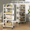 product-fancy-44d6221f-6b63-4dbc-a258-c82cf3458e39 Multi-Functional Bookshelf, Floor Standing Storage Rack, Movable Snack & Sundries Cart, Multi-Layer Organizer Shelf for Living Room And Kitchen