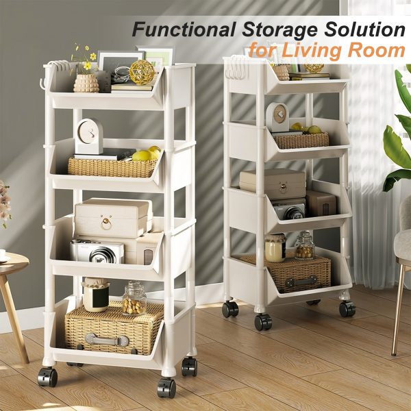 product-fancy-44d6221f-6b63-4dbc-a258-c82cf3458e39 Multi-Functional Bookshelf, Floor Standing Storage Rack, Movable Snack & Sundries Cart, Multi-Layer Organizer Shelf for Living Room And Kitchen