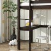 product-fancy-44fd231e-50c9-429a-be01-4890078d737a BELLEMAVE Twin High Loft Bed, Rubber Wood Loft Bed with Safety Guardrail, Built-In Desk, Ladder, Espresso