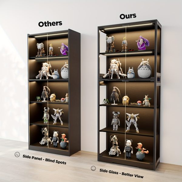 product-fancy-453560bb-d785-4672-9b11-67262d718e06 5-Tier Display Cabinet with Glass Doors, Dimming LED Lights And Motion Sensor, for Collectible Figures, Living Room, Bedroom, Or Office, Metal Frame