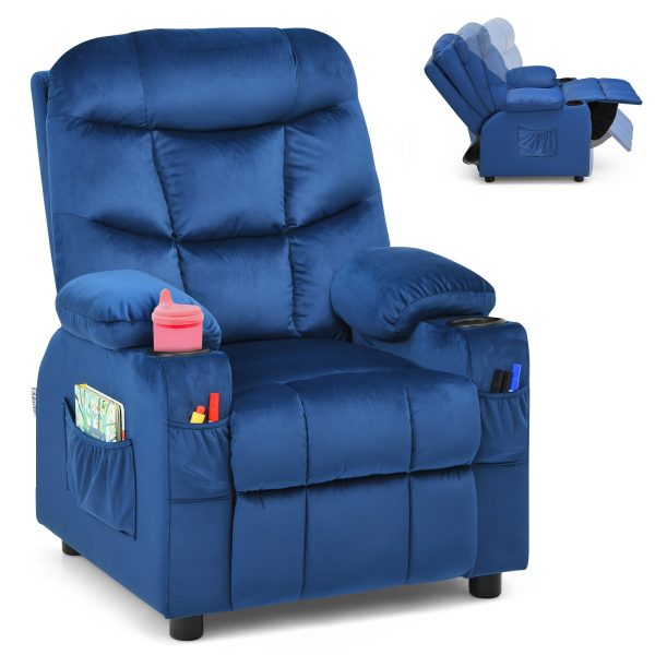 product-fancy-45595264-d509-438c-ab2f-6f51b65a1947 Girls' Pink Velvet Recliner Chair with Cup Holder & Storage Pocket - Heavy-Duty 300lb Capacity, Ergonomic Backrest & Armrests, Manual Recliner with Safety Belt - Modern Soft Cushioned Lounge Chair for Kids & Teens, Easy Assembly, Ideal for Bedroom, Living Room, Home Theater - Durable Wood Frame & Fabric, Ideal Gift for Girls 3-12 Years (Pink, Purple, Black, White, Grey Available), Lounge Chair for Teens, Comfortable Sitting, Playroom Seating, Stylish Recliner, Highcapacity Recliner, '