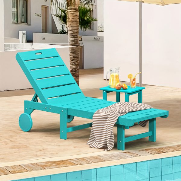 product-fancy-458f77e0-e2be-48f8-b6bf-503869fc31a3 Chaise Lounge Chair Outdoor, HDPS Material, Outdoor Pool Lounge Chairs with 5-Position Backrest, Patio Lounge Chair with Wheels for Outside, Poolside, Beach