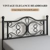 Bed Frame with Under-Bed Storage, Metal Platform Bed with Vintage Butterfly Pattern Headboard and Footboard, Twin/Full/Queen Size, No Box Spring Needed, Easy to Assemble, Noise-Free, Black/White