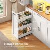 product-fancy-45d06c4c-8f4c-43ef-93db-ab4a0bb7abb1 71 Inch Kitchen Pantry Cabinet with LED Lights And Charging Station, 59 Inch Wide Wooden Storage Cabinet with 2 Drawers, 8 Doors, 3-Tier Storage Cart, And 4 Door Shelves, Pantry Storage Cabinet with Microwave Stand for Dining Room, Black, White