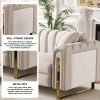 product-fancy-45d07a5f-6c05-4135-ba7f-280eb72a1801 Set of 2 67" 2-Seater/ 84.7" 3-Seater Chesterfield Sofas Luxury Velvet Couches Modern White And Golden Sofas for Living Room, Mid-Century Victorian Loveseats with Removable Cushions And 2 Toss Pillows And Golden Metal Legs