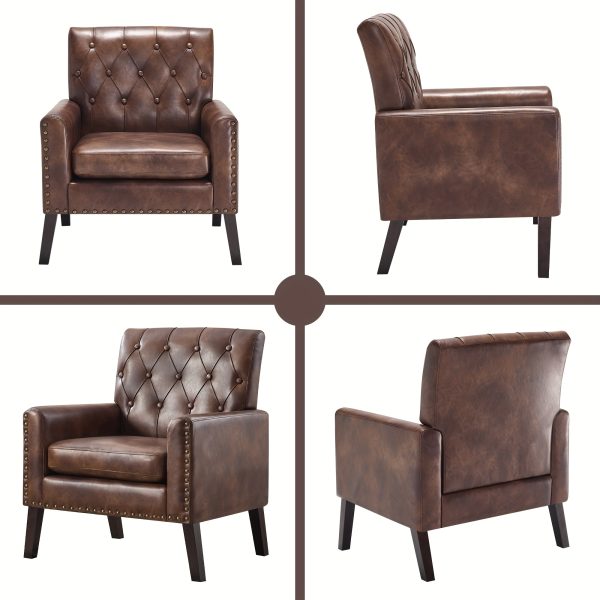 product-fancy-45fb717d-ee33-4db8-8253-5fbb4485f8c0 Medieval-inspired Modern Decor Chair, Faux Leather Reception Office Chair-leather Club Chair Suitable for Living Rooms, Bedrooms, Or Waiting Areas.