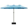 product-fancy-4750728a-a633-46a3-bb02-d09025741993 15-foot Long Rectangular Large Outdoor Patio Umbrella, Includes Base, Double Table Umbrella With A Crank Handle, Market Umbrella - UV Resistant, Heavy-duty Pool Umbrella, Suitable For Lawns, Backyards, And Gardens.