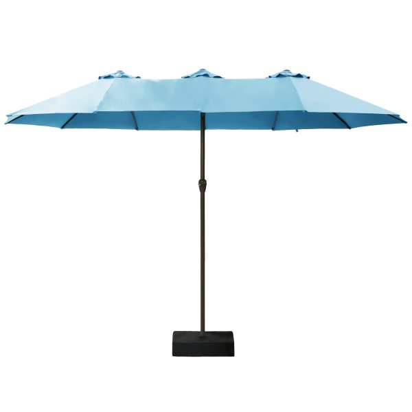 product-fancy-4750728a-a633-46a3-bb02-d09025741993 15-foot Long Rectangular Large Outdoor Patio Umbrella, Includes Base, Double Table Umbrella With A Crank Handle, Market Umbrella - UV Resistant, Heavy-duty Pool Umbrella, Suitable For Lawns, Backyards, And Gardens.