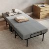 Folding Bed with Mattress, Twin Foldable Guest Bed for Adults, Roll Away Bed, Portable Bed with Memory Foam Mattress & Sturdy Metal Frame for Bedroom, Office, Apartments, Space-Saving Design for Easy Storage, 77" X 38"