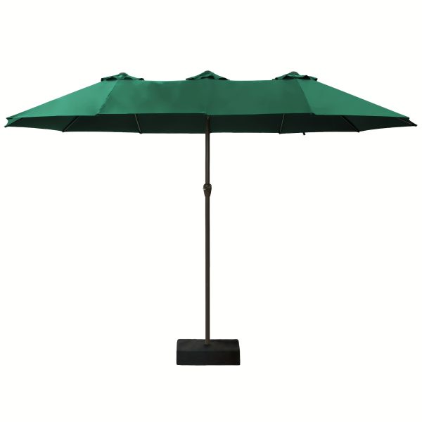 product-fancy-47955dbd-2e86-4de5-988e-0aaf47717810 15-foot Long Rectangular Large Outdoor Patio Umbrella, Includes Base, Double Table Umbrella With A Crank Handle, Market Umbrella - UV Resistant, Heavy-duty Pool Umbrella, Suitable For Lawns, Backyards, And Gardens.