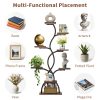 product-fancy-47c10c51-887f-4718-aac5-da602eb2a782 1pc Bookshelf with LED Lights- 8 Tier 123cm Multi-functional Metal Display Shelf Corner for Books Magazines Photo Frames, Vases, 48.7" Vine-shaped Storage Shelf for Living Room, Study, Stairway, Bedroom, Good Choice for Gifts Home